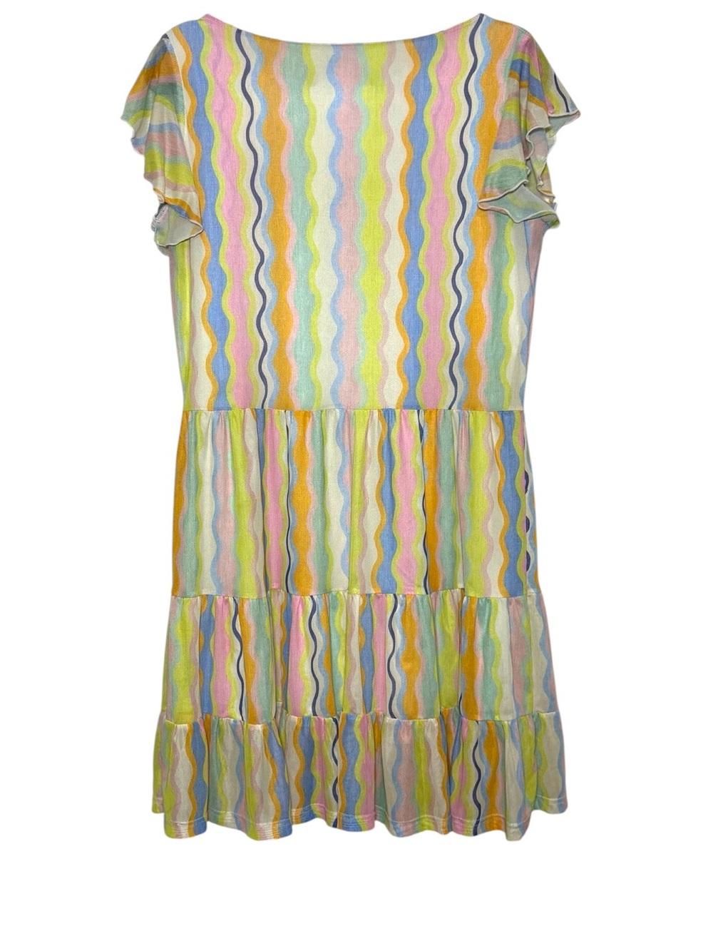 Smith & Quinn Dress Size Small Multicolor Wave Stripe Mesh Ruffle Sundress - Picture 6 of 6